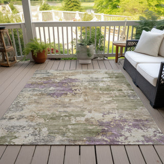 Piper Looms Chantille Abstract ACN2068 Beige Machine Washable Area Rug Outdoor Lifestyle Image Feature