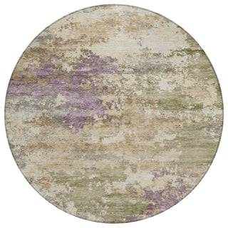 Piper Looms Chantille Abstract ACN2068 Beige Machine Washable Area Rug Round Main Image