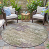 Piper Looms Chantille Abstract ACN2068 Beige Machine Washable Area Rug Round Outdoor Lifestyle Image Feature