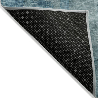 Piper Looms Chantille Abstract ACN2069 Blue Machine Washable Area Rug Backing Image