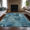 Piper Looms Chantille Abstract ACN2069 Blue Machine Washable Area Rug Lifestyle Image Feature