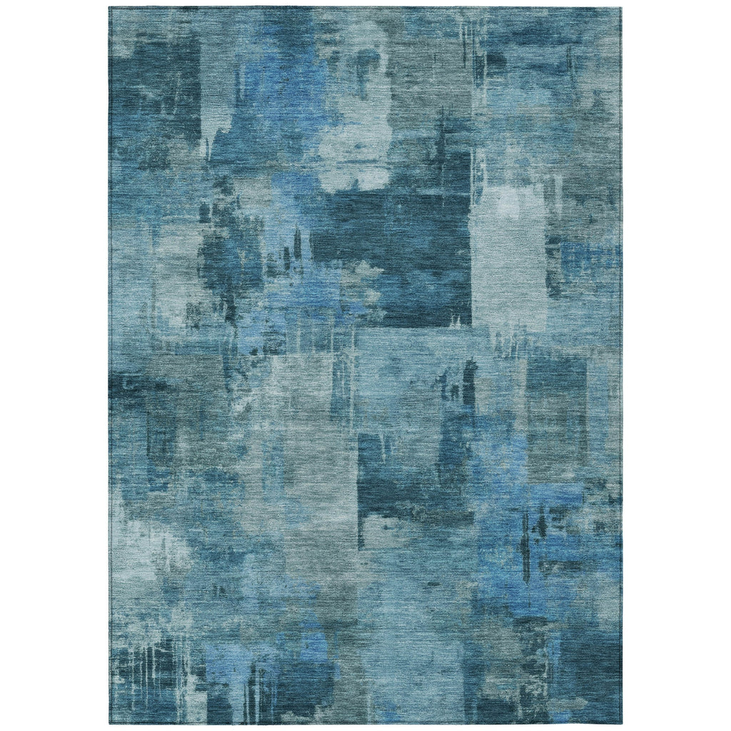 Piper Looms Chantille Abstract ACN2069 Blue Machine Washable Area Rug main image