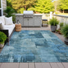 Piper Looms Chantille Abstract ACN2069 Blue Machine Washable Area Rug Outdoor Lifestyle Image Feature