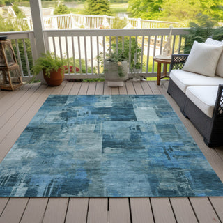 Piper Looms Chantille Abstract ACN2069 Blue Machine Washable Area Rug Outdoor Lifestyle Image Feature