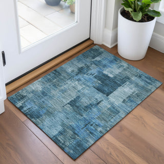 Piper Looms Chantille Abstract ACN2069 Blue Machine Washable Area Rug Scatter Lifestyle Image Feature