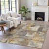 Piper Looms Chantille Abstract ACN2069 Brown Machine Washable Area Rug Lifestyle Image Feature