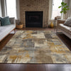 Piper Looms Chantille Abstract ACN2069 Brown Machine Washable Area Rug Lifestyle Image Feature