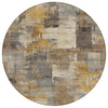 Piper Looms Chantille Abstract ACN2069 Brown Machine Washable Area Rug Round Main Image
