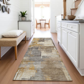 Piper Looms Chantille Abstract ACN2069 Brown Machine Washable Area Rug Runner Lifestyle Image Feature