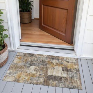 Piper Looms Chantille Abstract ACN2069 Brown Machine Washable Area Rug Scatter Outdoor Lifestyle Image Feature
