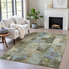 Piper Looms Chantille Abstract ACN2069 Green Machine Washable Area Rug Lifestyle Image Feature