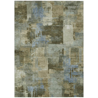Piper Looms Chantille Abstract ACN2069 Green Machine Washable Area Rug main image