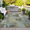 Piper Looms Chantille Abstract ACN2069 Green Machine Washable Area Rug Outdoor Lifestyle Image Feature