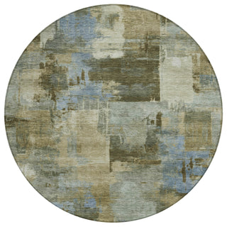 Piper Looms Chantille Abstract ACN2069 Green Machine Washable Area Rug Round Main Image