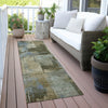 Piper Looms Chantille Abstract ACN2069 Green Machine Washable Area Rug Runner Outdoor Lifestyle Image Feature