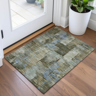 Piper Looms Chantille Abstract ACN2069 Green Machine Washable Area Rug Scatter Lifestyle Image Feature