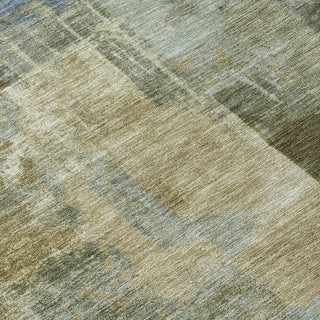 Piper Looms Chantille Abstract ACN2069 Green Machine Washable Area Rug Swatch Image