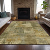 Piper Looms Chantille Abstract ACN2069 Khaki Machine Washable Area Rug Lifestyle Image Feature