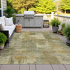 Piper Looms Chantille Abstract ACN2069 Khaki Machine Washable Area Rug Outdoor Lifestyle Image Feature