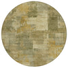 Piper Looms Chantille Abstract ACN2069 Khaki Machine Washable Area Rug Round Main Image