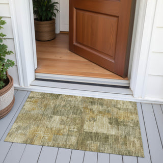 Piper Looms Chantille Abstract ACN2069 Khaki Machine Washable Area Rug Scatter Outdoor Lifestyle Image Feature