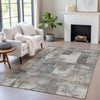 Piper Looms Chantille Abstract ACN2069 Pewter Machine Washable Area Rug Lifestyle Image Feature