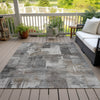 Piper Looms Chantille Abstract ACN2069 Pewter Machine Washable Area Rug Outdoor Lifestyle Image Feature
