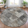 Piper Looms Chantille Abstract ACN2069 Pewter Machine Washable Area Rug Round Lifestyle Image Feature