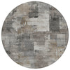 Piper Looms Chantille Abstract ACN2069 Pewter Machine Washable Area Rug Round Main Image