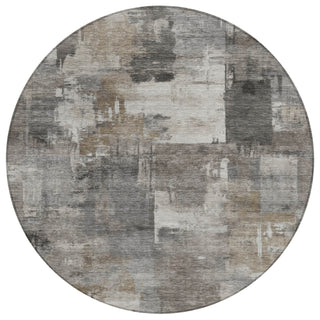 Piper Looms Chantille Abstract ACN2069 Pewter Machine Washable Area Rug Round Main Image