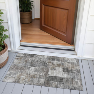 Piper Looms Chantille Abstract ACN2069 Pewter Machine Washable Area Rug Scatter Outdoor Lifestyle Image Feature