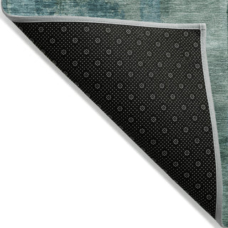 Piper Looms Chantille Abstract ACN2069 Teal Machine Washable Area Rug Backing Image