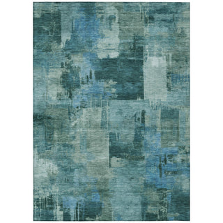 Piper Looms Chantille Abstract ACN2069 Teal Machine Washable Area Rug main image