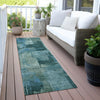Piper Looms Chantille Abstract ACN2069 Teal Machine Washable Area Rug Runner Outdoor Lifestyle Image Feature