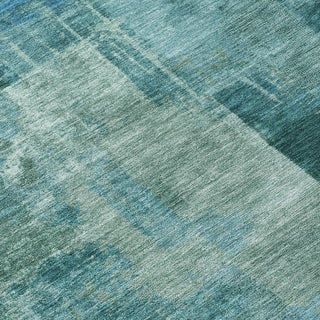 Piper Looms Chantille Abstract ACN2069 Teal Machine Washable Area Rug Swatch Image