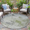 Piper Looms Chantille Abstract ACN2070 Linen Machine Washable Area Rug Round Outdoor Lifestyle Image Feature