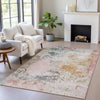 Piper Looms Chantille Abstract ACN2070 Pink Machine Washable Area Rug Lifestyle Image Feature