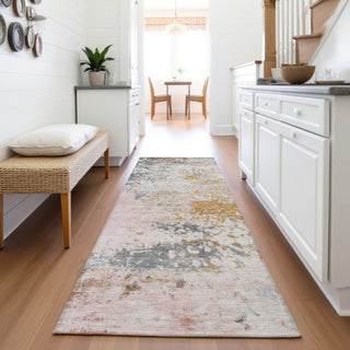 Piper Looms Chantille Abstract ACN2070 Pink Machine Washable Area Rug Runner Lifestyle Image Feature