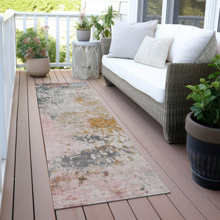Piper Looms Chantille Abstract ACN2070 Pink Machine Washable Area Rug Runner Outdoor Lifestyle Image Feature