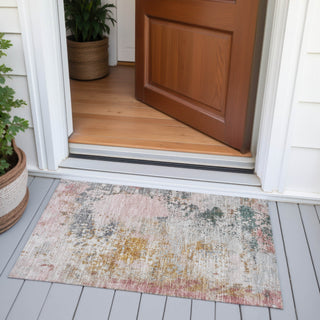 Piper Looms Chantille Abstract ACN2070 Pink Machine Washable Area Rug Scatter Outdoor Lifestyle Image Feature