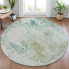 Piper Looms Chantille Abstract ACN2070 Putty Machine Washable Area Rug Round Lifestyle Image Feature