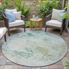 Piper Looms Chantille Abstract ACN2070 Putty Machine Washable Area Rug Round Outdoor Lifestyle Image Feature