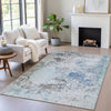 Piper Looms Chantille Abstract ACN2070 Turquoise Machine Washable Area Rug Lifestyle Image Feature