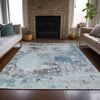 Piper Looms Chantille Abstract ACN2070 Turquoise Machine Washable Area Rug Lifestyle Image Feature