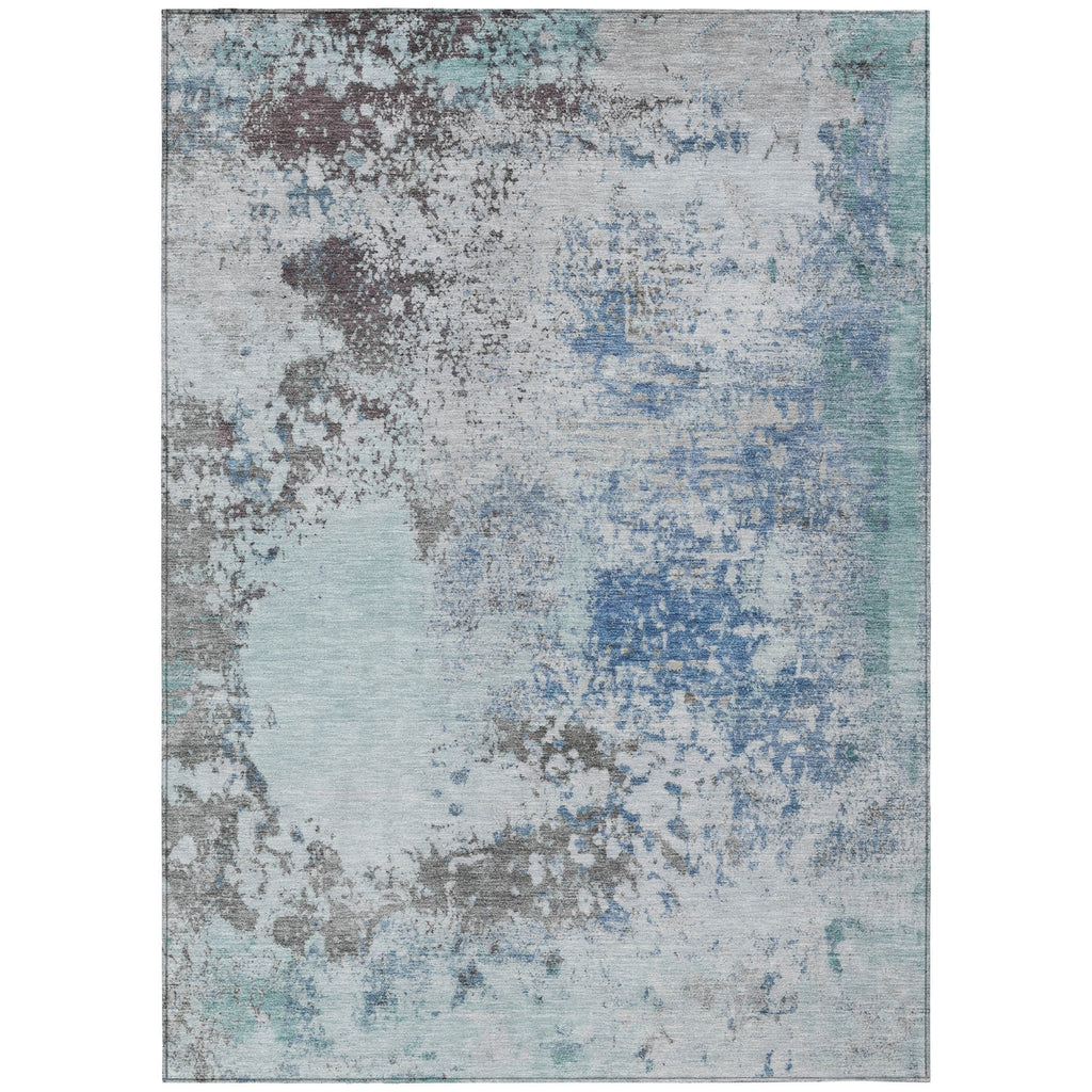 Piper Looms Chantille Abstract ACN2070 Turquoise Machine Washable Area Rug main image