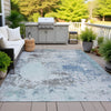 Piper Looms Chantille Abstract ACN2070 Turquoise Machine Washable Area Rug Outdoor Lifestyle Image Feature