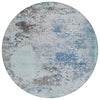 Piper Looms Chantille Abstract ACN2070 Turquoise Machine Washable Area Rug Round Main Image