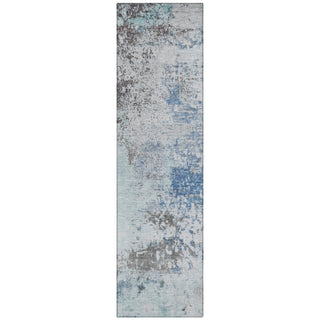 Piper Looms Chantille Abstract ACN2070 Turquoise Machine Washable Area Rug Runner Main Image