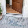 Piper Looms Chantille Abstract ACN2070 Turquoise Machine Washable Area Rug Scatter Outdoor Lifestyle Image Feature