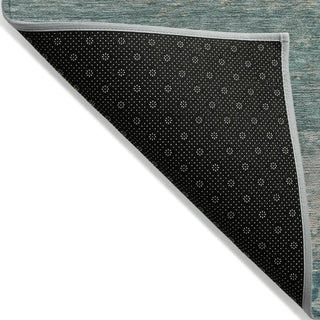 Piper Looms Chantille Abstract ACN2071 Aqua Machine Washable Area Rug Backing Image